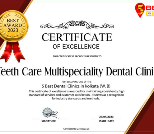 Ranked among Top 5 Dental Clinics in Kolkata by 5BestInCity.com for five consecutive years till 2025.