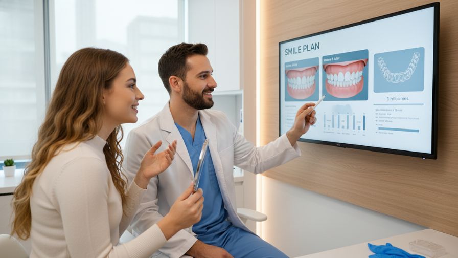 Digital Smile Design in Orthodontics: How It Works 17 Orthodontist explaining digital smile design treatment plan visually in kolkata.